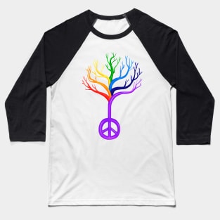 Rainbow Peace sign Tree Baseball T-Shirt